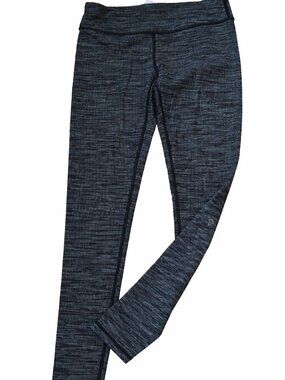 Ivivva Girl by Lululemon 🍋Heathered Full Length Leggings green black size 12